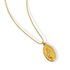Pendant Necklace 316L Stainless Steel 18K Gold Plated Retro Portrait Oval Geometric Style Jewelry
