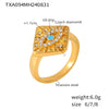 Pendant Necklace Titanium Steel Magic Eye Diamond Block Pvd Plated 18K Gold For Women