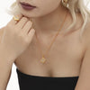 Pendant Necklace Titanium Steel Magic Eye Diamond Block Pvd Plated 18K Gold For Women