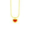 Pendant Necklace Titanium Steel Mixed Gem Inlay Heart Pattern Dripping Oil Design For Women