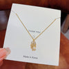 Pendant Necklace Titanium Steel Mixed Gem Inlay Heart Pattern Dripping Oil Design For Women
