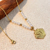 Pendant Necklace Titanium Steel Ocean Style Retro Minimalist Ushaped Electroplated Starfish Shell