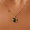 Pendant Necklace Titanium Steel Organic Glass Geometric Simple Women's O Word Chain