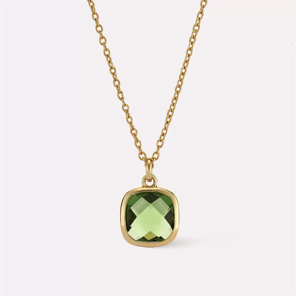 Pendant Necklace Titanium Steel Organic Glass Geometric Simple Women's O Word Chain