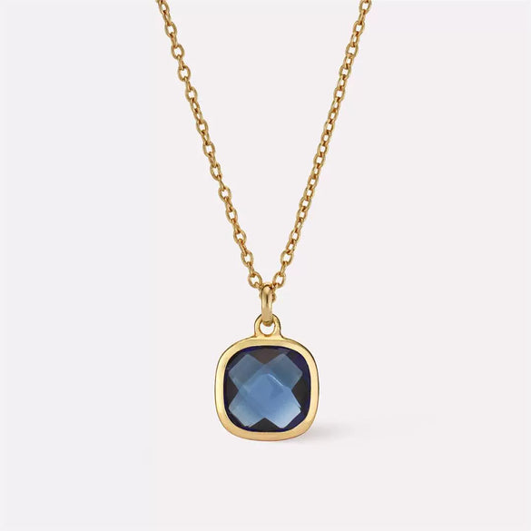 Pendant Necklace Titanium Steel Organic Glass Geometric Simple Women's O Word Chain