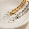 Pendant Necklace Titanium Steel Round Beads Geometric Electroplated For Women