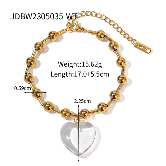 Pendant Necklace Titanium Steel Round Beads Geometric Electroplated For Women
