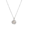 Pendant Necklace Titanium Steel Silver Pearl Diamond Geometric Style For Women