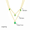 Pendant Necklace Titanium Steel Square Pendant Electroplating Multi Layer Clavicle Chain Retro Simple For Women