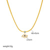 Pendant Necklace Titanium Steel Twist Chain Electroplating Light Luxury Retro Diamond Eye Style For Women