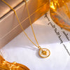 Pendant Necklace 316L Stainless Steel Water Shell Retro Star Geometric Light Luxury Electroplated