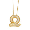 Pendant Necklace With Geometric Style Copper Pendant And Box Chain Electroplated With Zirconium And English Letters