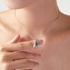 Pendant Necklace Women Copper Tiger Eye Stone 316L Stainless Steel Geometric Style 18K Gold Plated