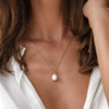 Pendant Necklace Women Natural Baroque Freshwater Pearl 925 Silver Geometric Cross Chain