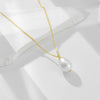Pendant Necklace Women Natural Baroque Freshwater Pearl 925 Silver Geometric Cross Chain