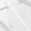 Pendant Necklace Women Natural Baroque Freshwater Pearl 925 Silver Geometric Cross Chain
