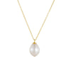 Pendant Necklace Women Natural Baroque Freshwater Pearl 925 Silver Geometric Cross Chain