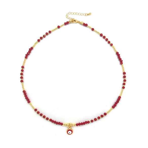 Pendant Necklace Women Pearl Organic Glass Fivepointed Star Geometric Handwoven
