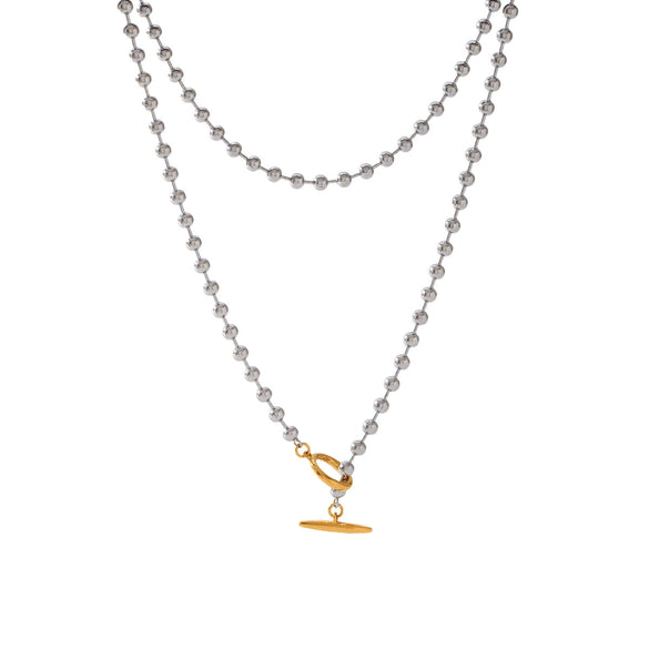 Pendant Necklace Women Stainless Steel And Titanium Steel Ball Chain Geometric Style Electroplating