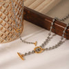 Pendant Necklace Women Stainless Steel And Titanium Steel Ball Chain Geometric Style Electroplating