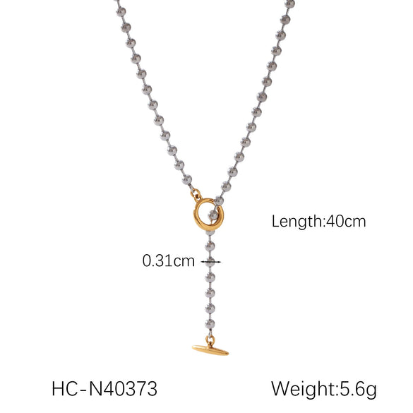 Pendant Necklace Women Stainless Steel And Titanium Steel Ball Chain Geometric Style Electroplating