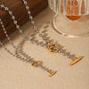 Pendant Necklace Women Stainless Steel And Titanium Steel Ball Chain Geometric Style Electroplating