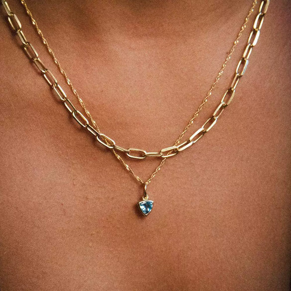 Pendant Necklace Women Stainless Steel Titanium Steel Mixed Gemstone Setting Geometric Style Set With Diamonds