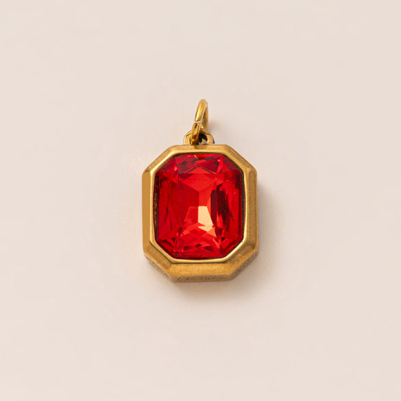 Pendant Necklace Women Stainless Steel Titanium Steel Mixed Gemstone Setting Geometric Style Set With Diamonds