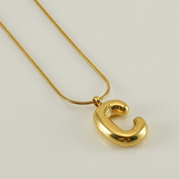 Pendant Necklace Women 316L Stainless Steel 316L Stainless Steel Small Snake Chain With Letter Pattern Electroplated