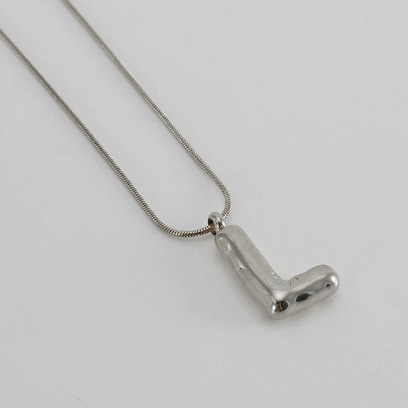 Pendant Necklace Women 316L Stainless Steel 316L Stainless Steel Small Snake Chain With Letter Pattern Electroplated