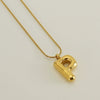 Pendant Necklace Women 316L Stainless Steel 316L Stainless Steel Small Snake Chain With Letter Pattern Electroplated