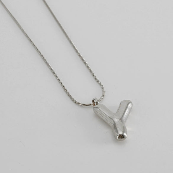 Pendant Necklace Women 316L Stainless Steel 316L Stainless Steel Small Snake Chain With Letter Pattern Electroplated