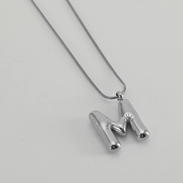 Pendant Necklace Women 316L Stainless Steel 316L Stainless Steel Small Snake Chain With Letter Pattern Electroplated