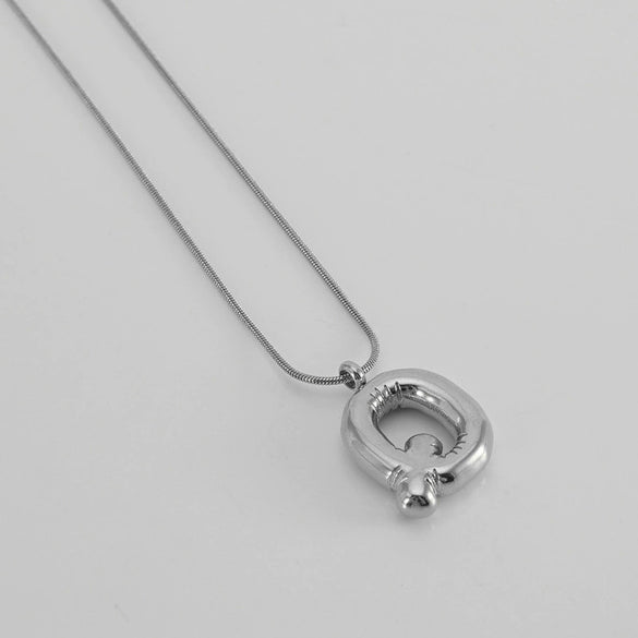 Pendant Necklace Women 316L Stainless Steel 316L Stainless Steel Small Snake Chain With Letter Pattern Electroplated