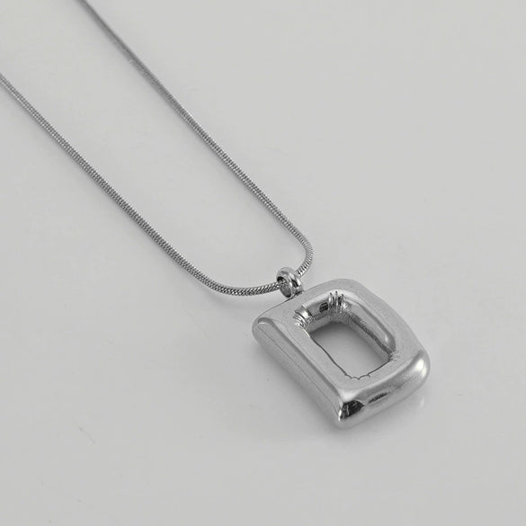 Pendant Necklace Women 316L Stainless Steel 316L Stainless Steel Small Snake Chain With Letter Pattern Electroplated