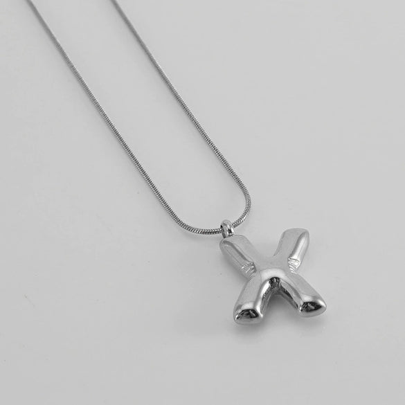 Pendant Necklace Women 316L Stainless Steel 316L Stainless Steel Small Snake Chain With Letter Pattern Electroplated