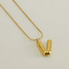 Pendant Necklace Women 316L Stainless Steel 316L Stainless Steel Small Snake Chain With Letter Pattern Electroplated