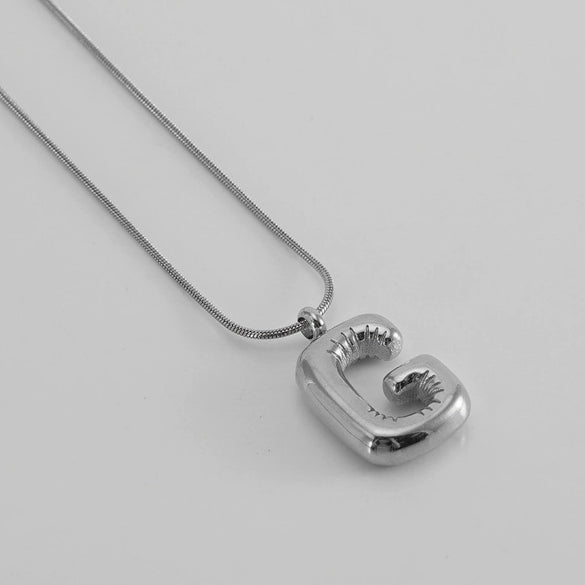 Pendant Necklace Women 316L Stainless Steel 316L Stainless Steel Small Snake Chain With Letter Pattern Electroplated