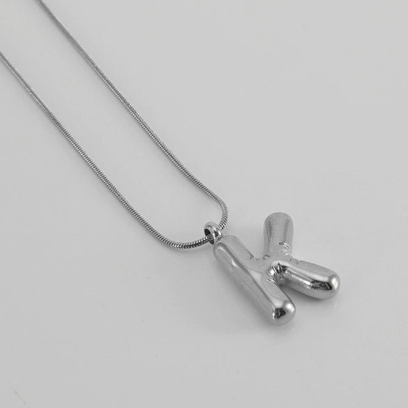 Pendant Necklace Women 316L Stainless Steel 316L Stainless Steel Small Snake Chain With Letter Pattern Electroplated