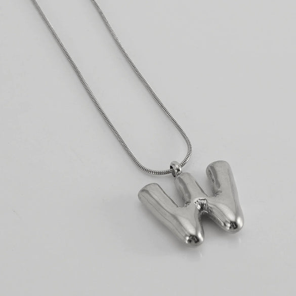 Pendant Necklace Women 316L Stainless Steel 316L Stainless Steel Small Snake Chain With Letter Pattern Electroplated
