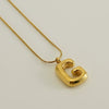 Pendant Necklace Women 316L Stainless Steel 316L Stainless Steel Small Snake Chain With Letter Pattern Electroplated