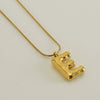 Pendant Necklace Women 316L Stainless Steel 316L Stainless Steel Small Snake Chain With Letter Pattern Electroplated