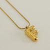 Pendant Necklace Women 316L Stainless Steel 316L Stainless Steel Small Snake Chain With Letter Pattern Electroplated