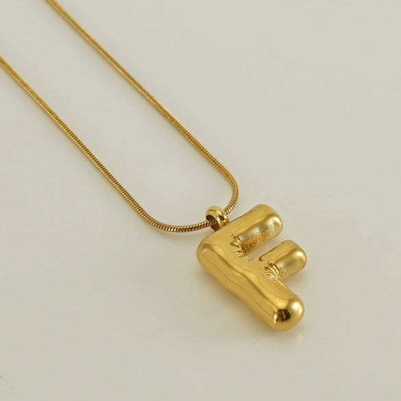 Pendant Necklace Women 316L Stainless Steel 316L Stainless Steel Small Snake Chain With Letter Pattern Electroplated