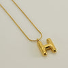 Pendant Necklace Women 316L Stainless Steel 316L Stainless Steel Small Snake Chain With Letter Pattern Electroplated