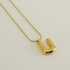 Pendant Necklace Women 316L Stainless Steel 316L Stainless Steel Small Snake Chain With Letter Pattern Electroplated
