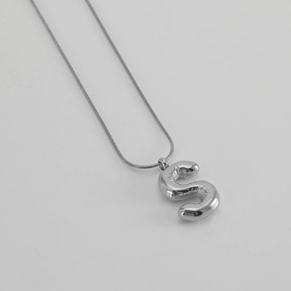 Pendant Necklace Women 316L Stainless Steel 316L Stainless Steel Small Snake Chain With Letter Pattern Electroplated