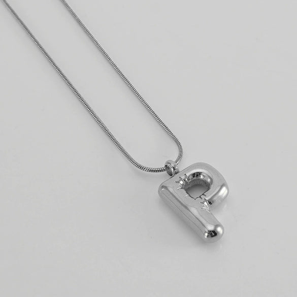 Pendant Necklace Women 316L Stainless Steel 316L Stainless Steel Small Snake Chain With Letter Pattern Electroplated