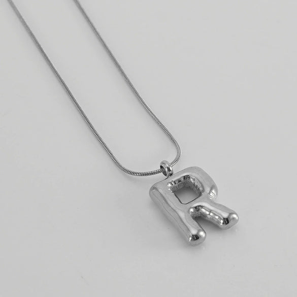 Pendant Necklace Women 316L Stainless Steel 316L Stainless Steel Small Snake Chain With Letter Pattern Electroplated