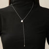 Pendant Necklace Women's Alloy Titanium Steel Geometric Snake Bone Chain Inlaid With Artificial Gemstones Semiprecious Stones Simple Style
